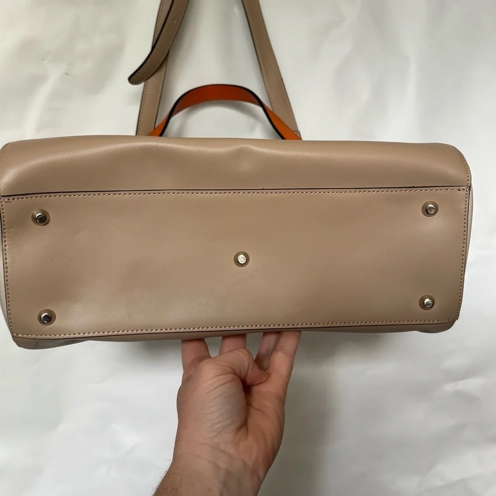 Nicoli // grey, orange structured shoulder bag cm